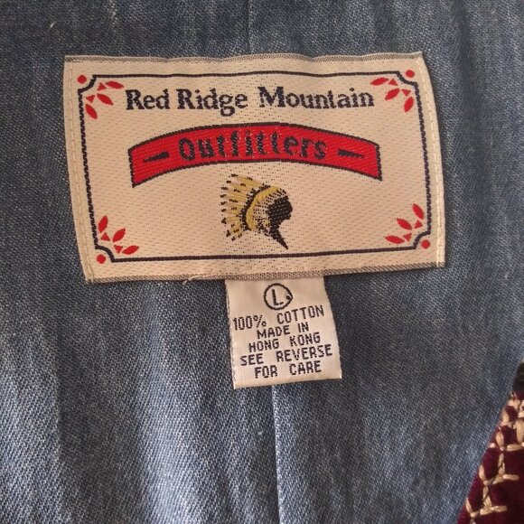 Vintage Red Ridge Outfitters Patchwork Quilted Denim Vest Women's Large - Picture 3 of 5
